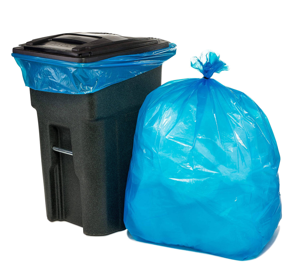 64-65 Gallon Blue Heavy Duty Recycling Trash Bags J212195