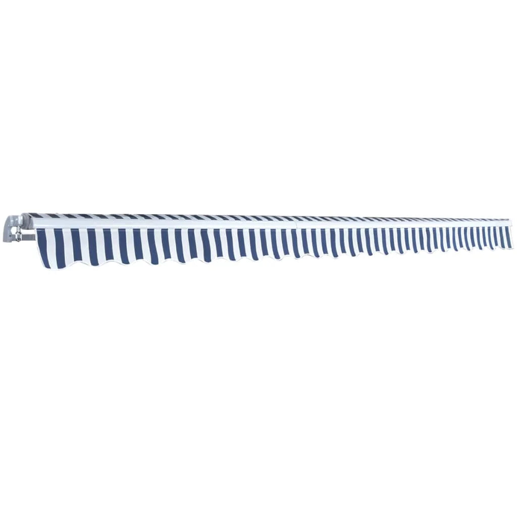 Folding Awning Manual Operated 196.9" Blue/White E16445