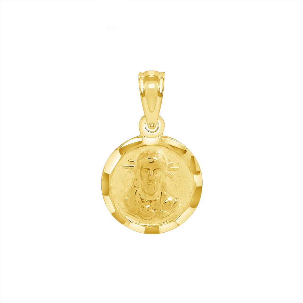 10KT Solid Gold Reversible Jesus and Guadalupe Charm E6291
