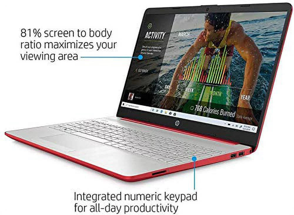 15.6" HD Display Intel Quad-Core Pentium Silver N5000 8GB RAM 128GB SSD Scarlet Red Laptop N9540