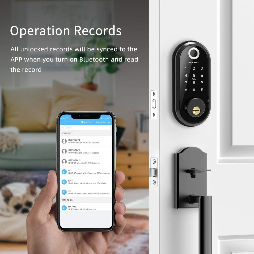 Keyless Entry Deadbolt Door Lock with Fingerprint Touchscreen Keypad B5742