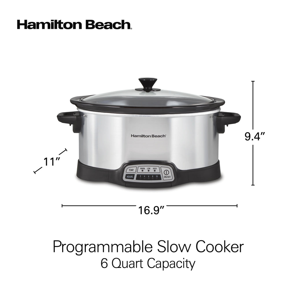 6 Quart Programmable Slow Cooker with Removable Crock I3045