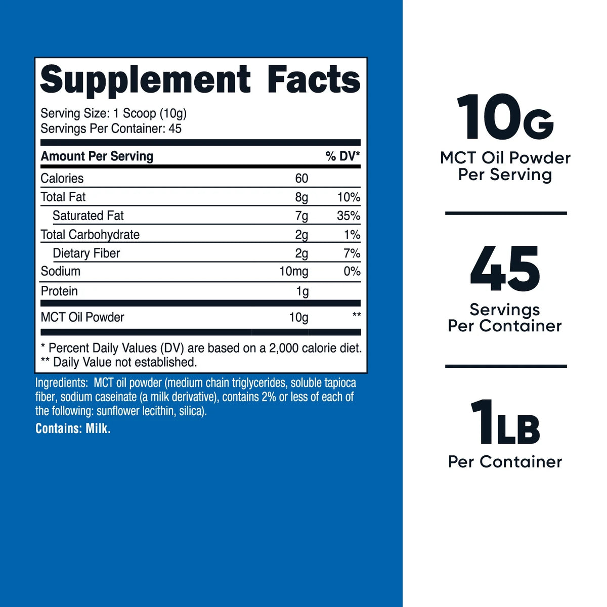 MCT Oil Powder 1LB (16oz) Supplement R63614