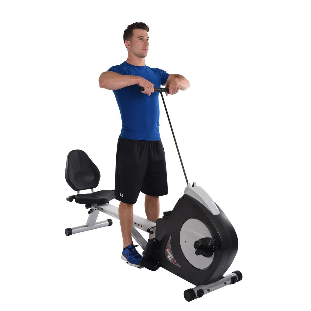 2 in 1 Recumbent Exercise Bike and Rower Machine with Magnetic Resistance C998