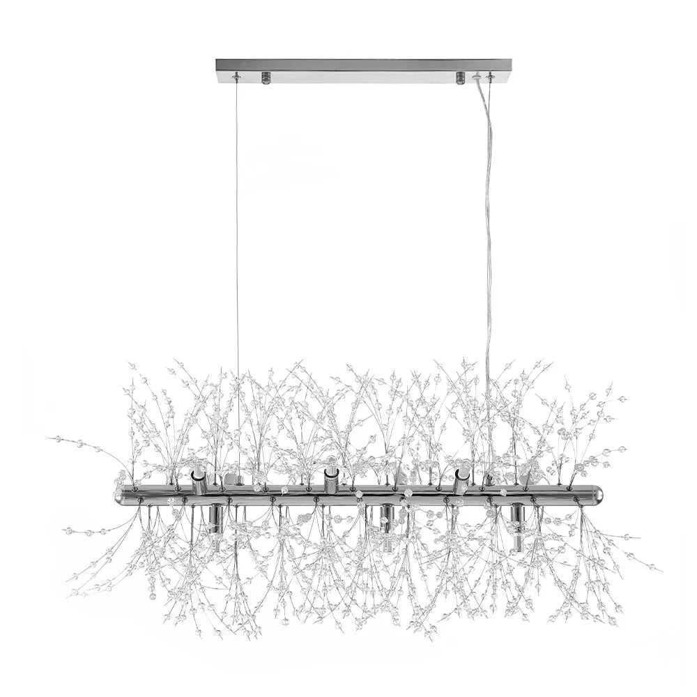 9-Light Linear Mid-Century Modern Chandelier O8927