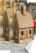 Gingerbread House Hand Towels 2 Pack, Ultra Soft Highly Absorbent Decorative Fingertip Face Towel 28x15in I774