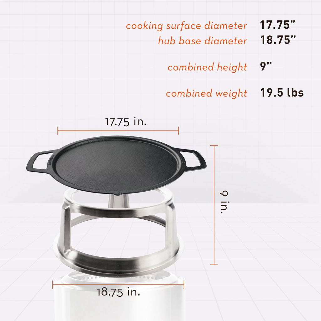 Cast Iron Cookware with Stainless Steel Hub, Weight: 19.5lbs, Cooking Surface Diameter 17.75" W201905