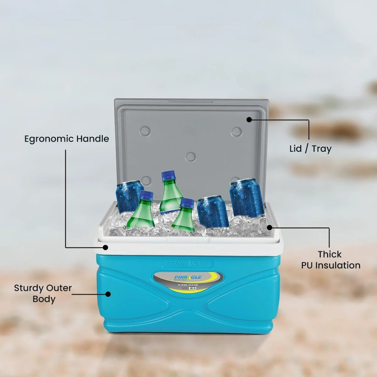 Sky Blue 4.5 Liter Hard Portable Cooler Z383273