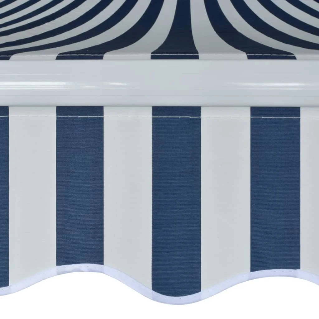 Folding Awning Manual Operated 196.9" Blue/White E16445