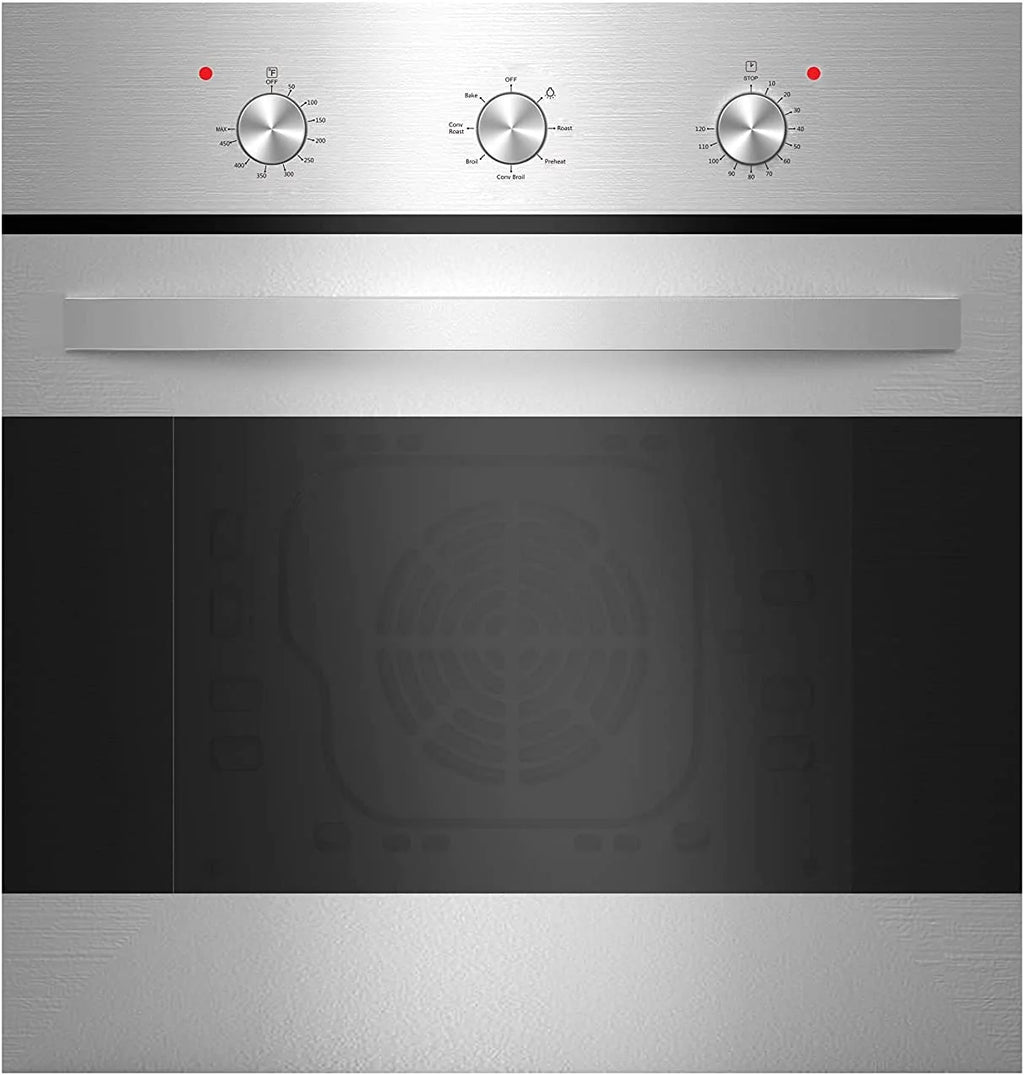 2.3 Cu. Ft. Electric Built-In Single Wall Oven in Black/Silver Tempered Glass P799