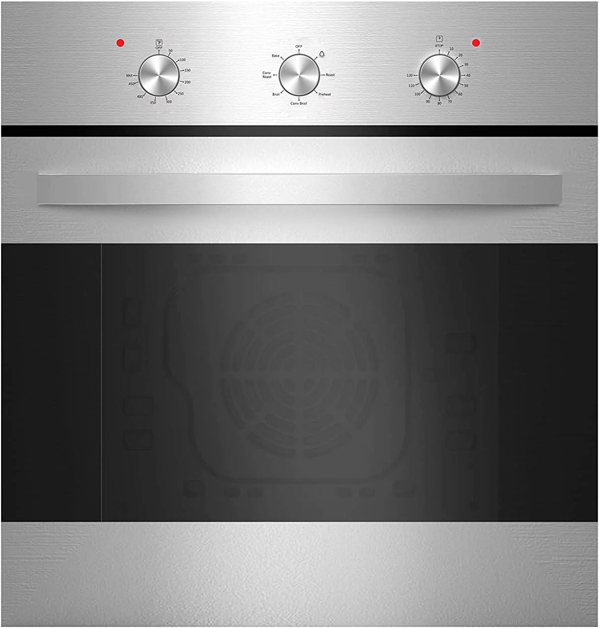 2.3 Cu. Ft. Electric Built-In Single Wall Oven in Black/Silver Tempered Glass P799