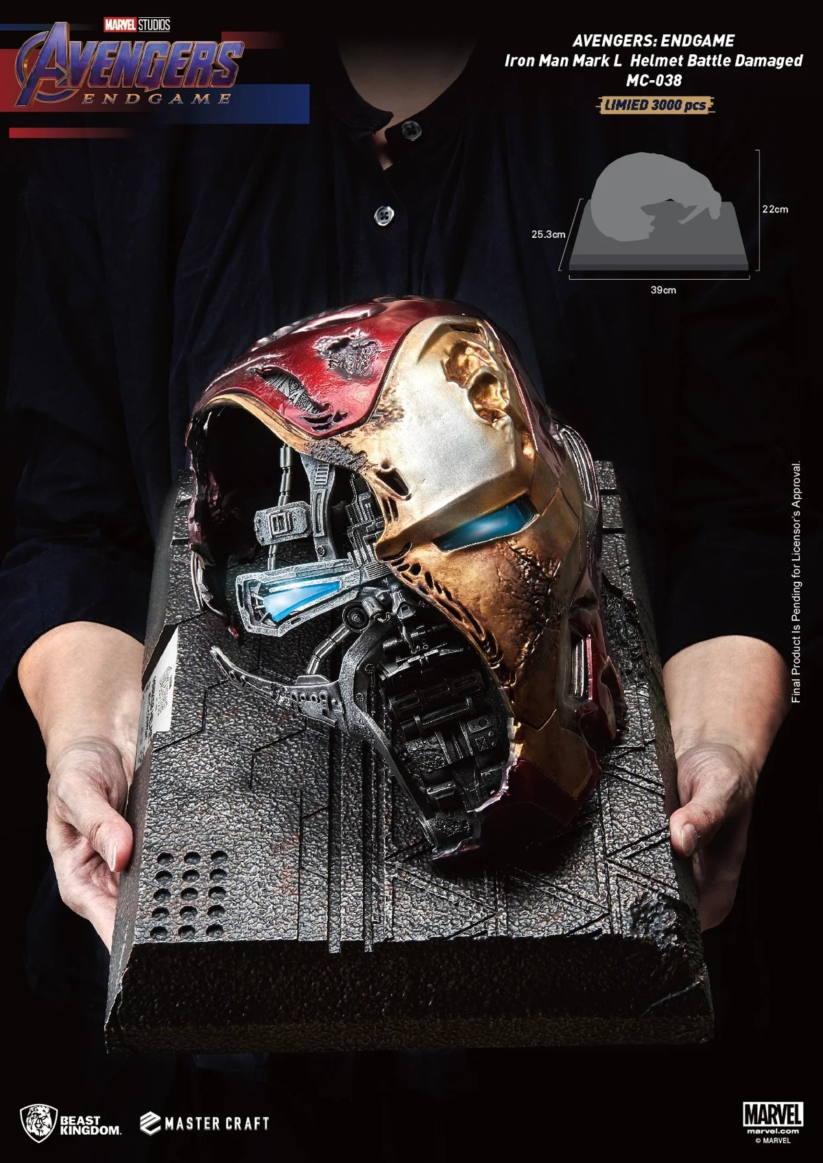 Iron Man Mark 50 Helmet Battle Damaged Statue X586644