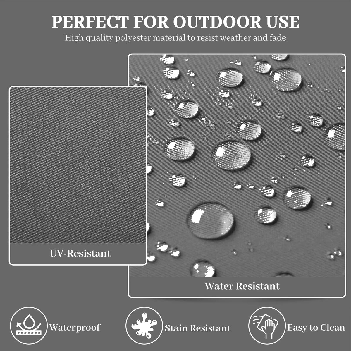 Water Resistant Patio Chair Cushions Pack of 4, Dark Gray B9335