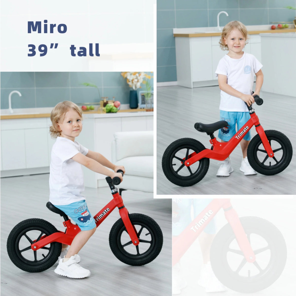 Red No Pedal Toddler Balance Bike 12 Inflated Tire T198440