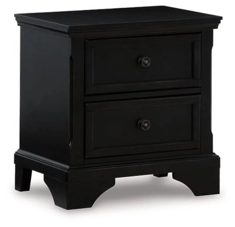 Black 2 Drawer Nightstand B91679