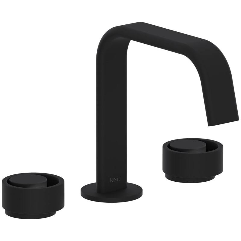 Matte Black Widespread Lavatory Faucet with Circular Handles L621913