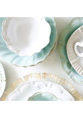 Aqua Ruffle Salad Plate S1978