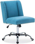 Blue Linen Upholstered Office Chair E129