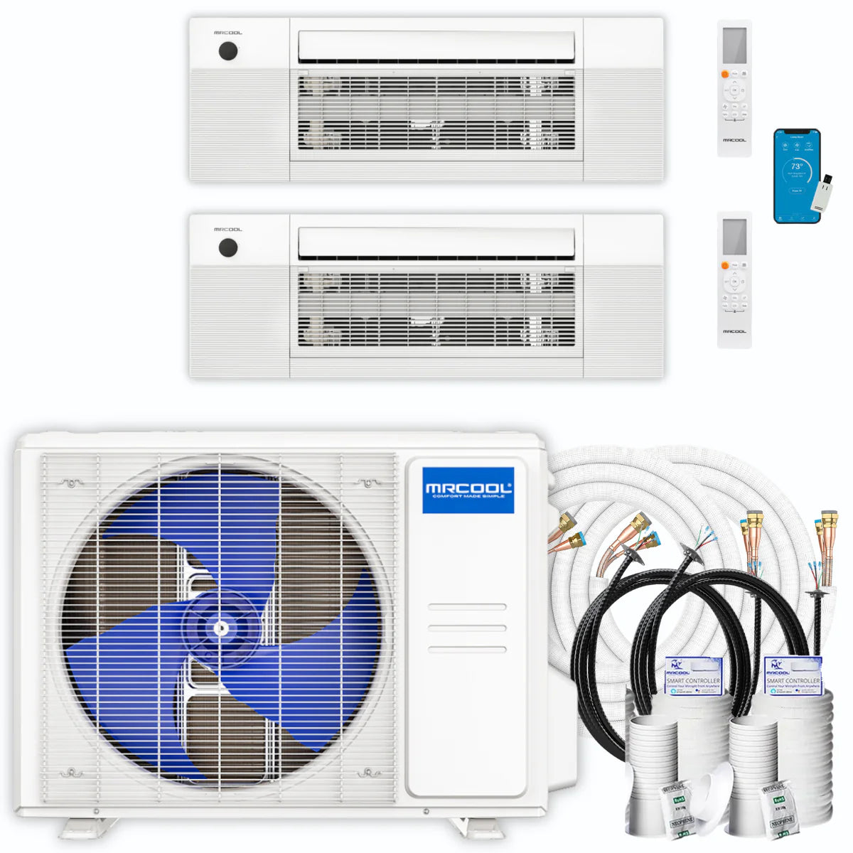 21,000 BTU 2 Zone Ceiling Cassette Ductless Air Conditioner and Heat Pump V849399
