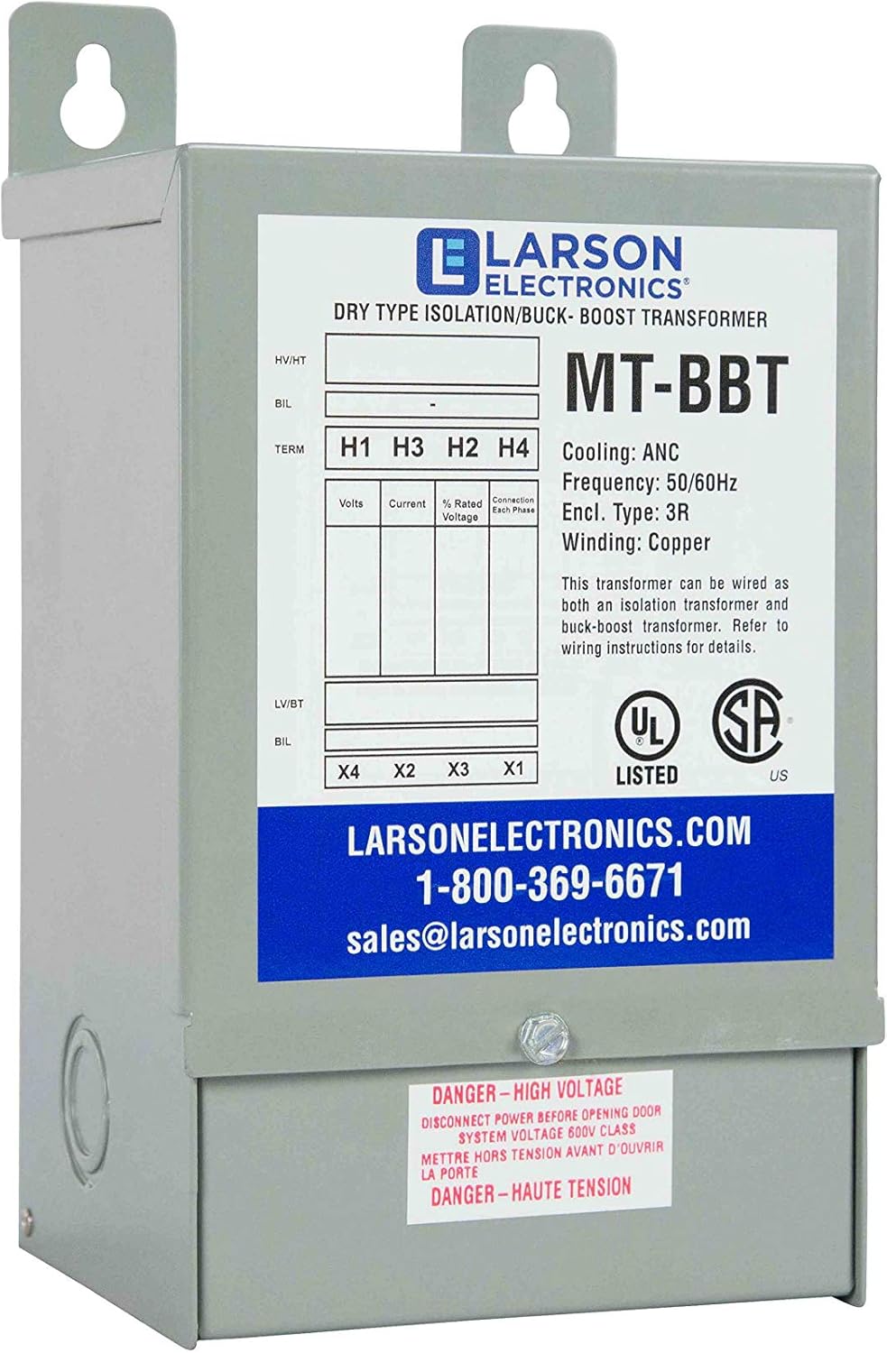 1-Phase Buck/Boost Step-Up Transformer 208V Primary 229V Secondary D38377