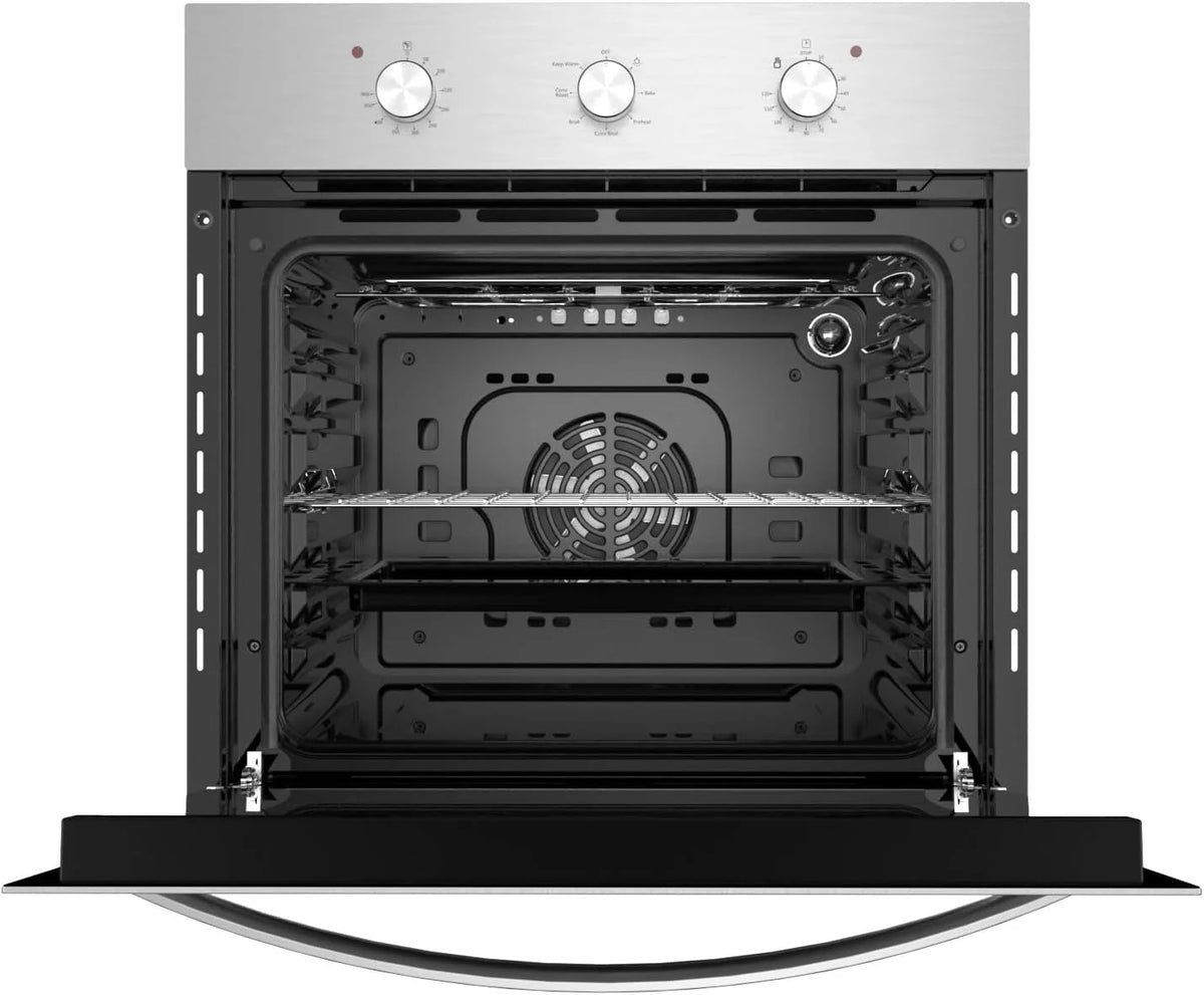 2.3 Cu. Ft. Electric Built-In Single Wall Oven in Black/Silver Tempered Glass P799
