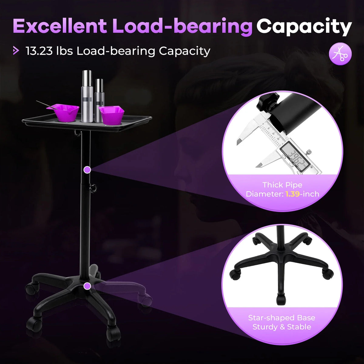 Rolling Salon Trolley Cart with Storage Tray D54790