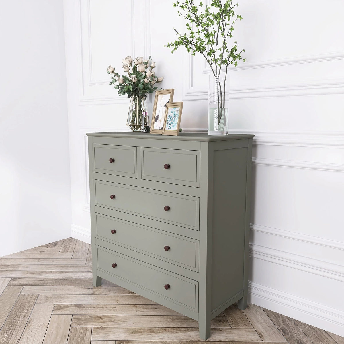 Solid Wood Chest Grey A876