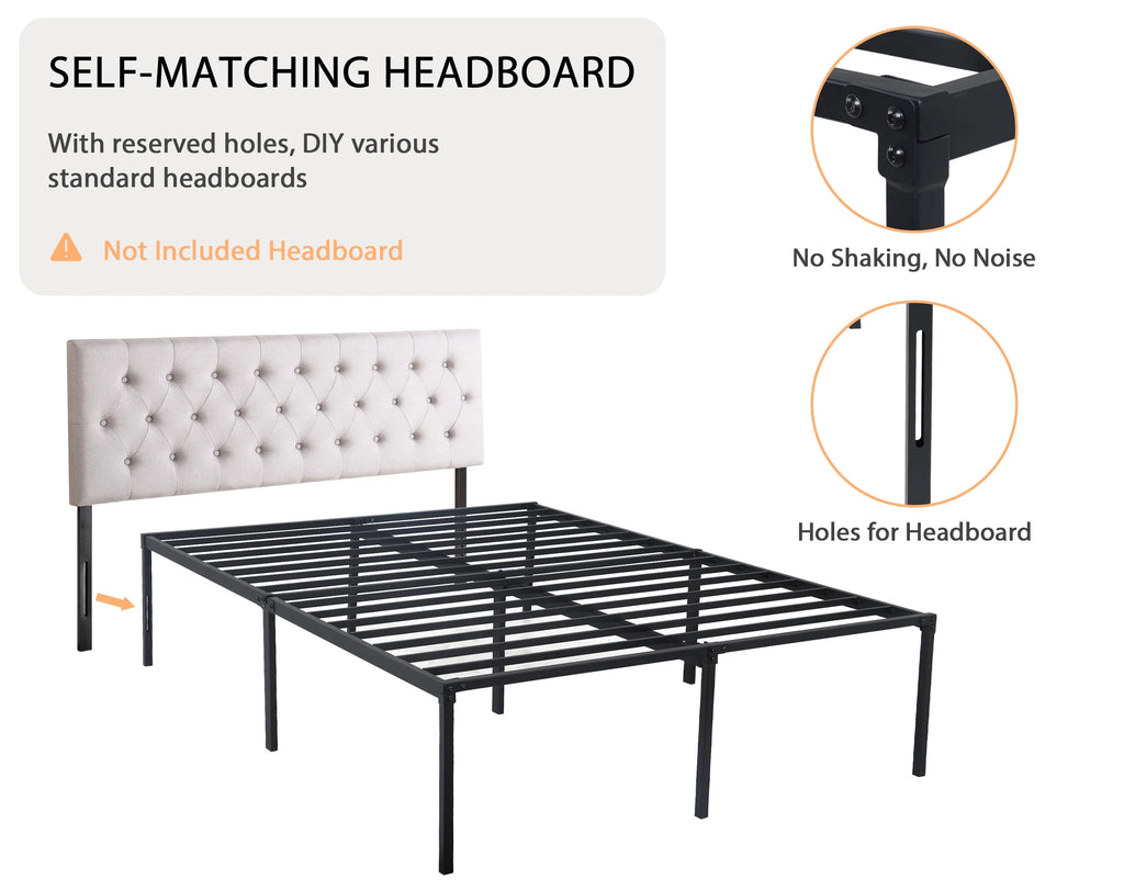 King Size 18 Inch Metal Platform Bed Frame W10991