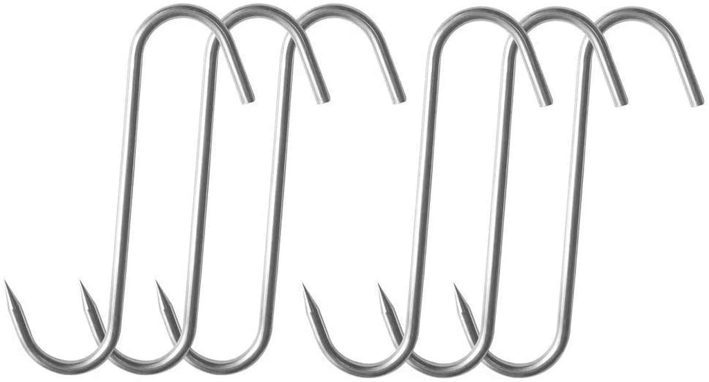 7.5" Stainless Steel S-Hook Meat Hooks 6 Pack W406461