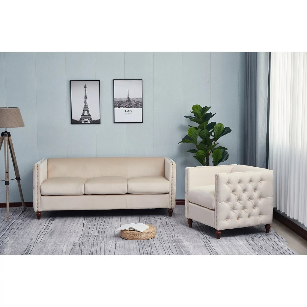 Beige Two-PC Livingroom Set T857413