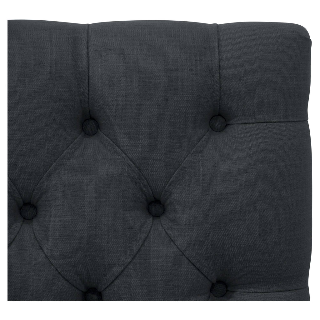 Twin Tufted Headboard Linen Ink Q7027