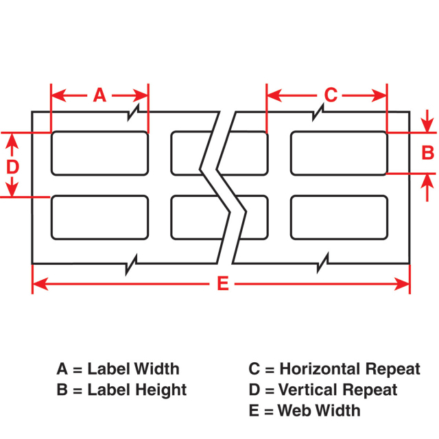 Label, 0.2 in H x 0.65 in W R433882