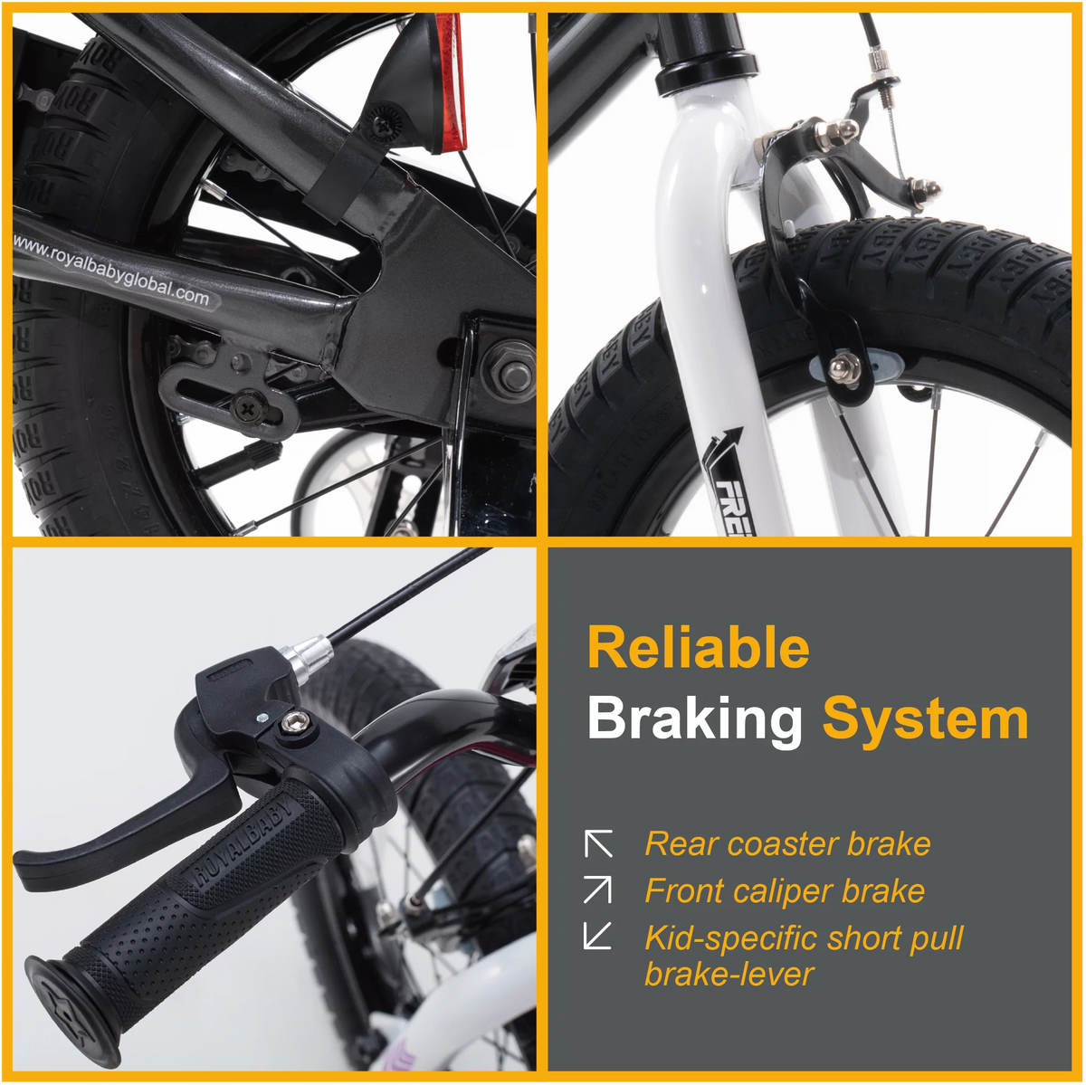 14 In Black Kids Bike with Training Wheels L7000