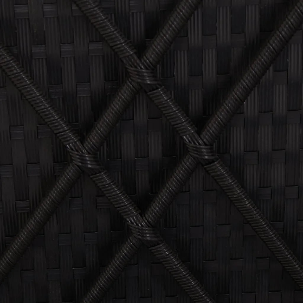 Black Poly Rattan Sun Lounger with Cushion S746266