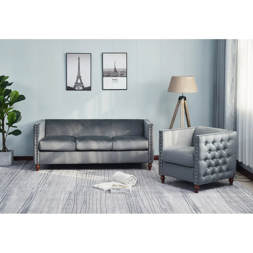 Beige Two-PC Livingroom Set T857413
