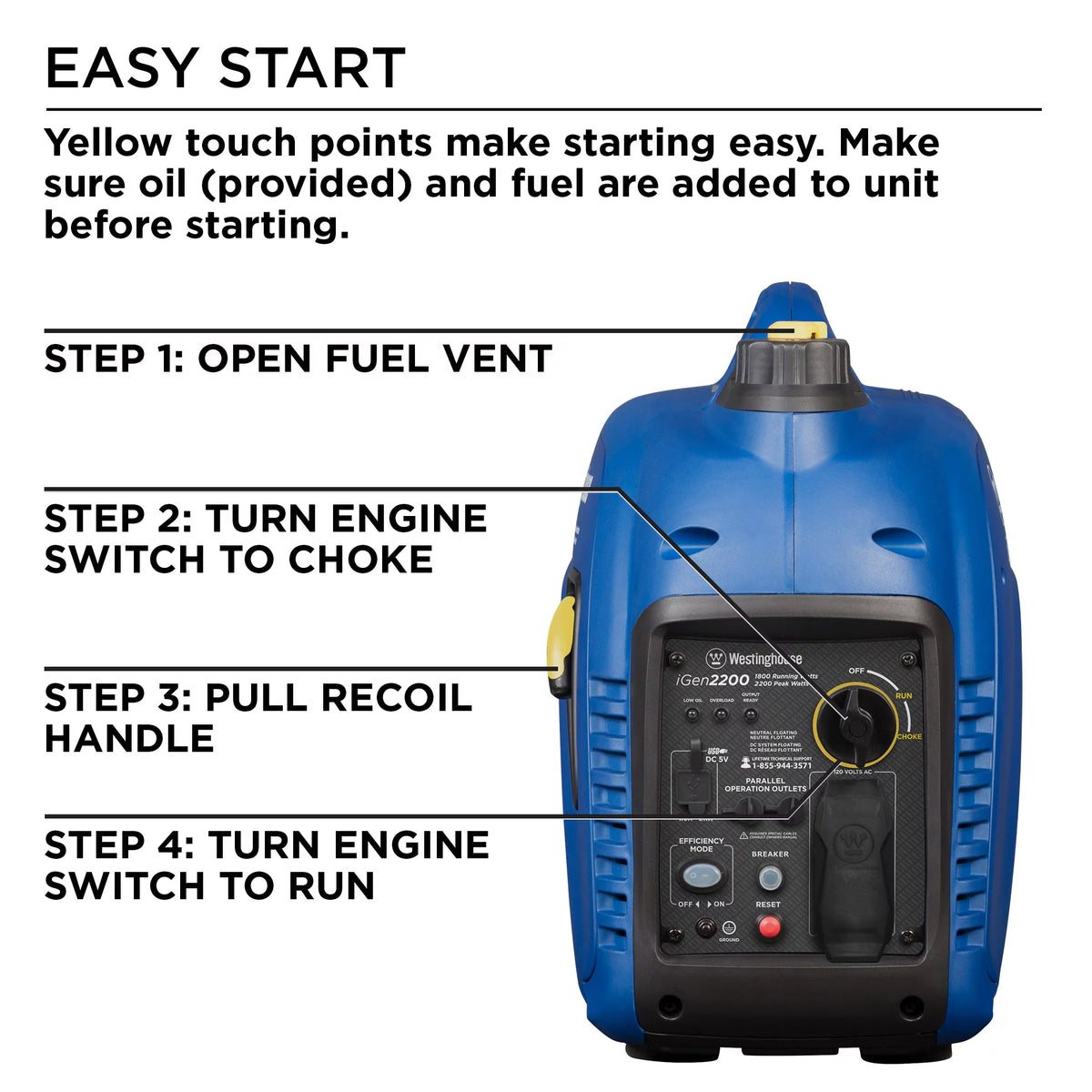 2200 Peak Watt Portable Gas Inverter Generator Q771
