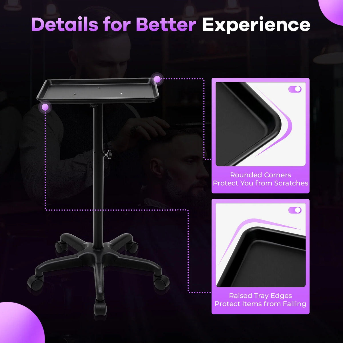 Rolling Salon Trolley Cart with Storage Tray D54790
