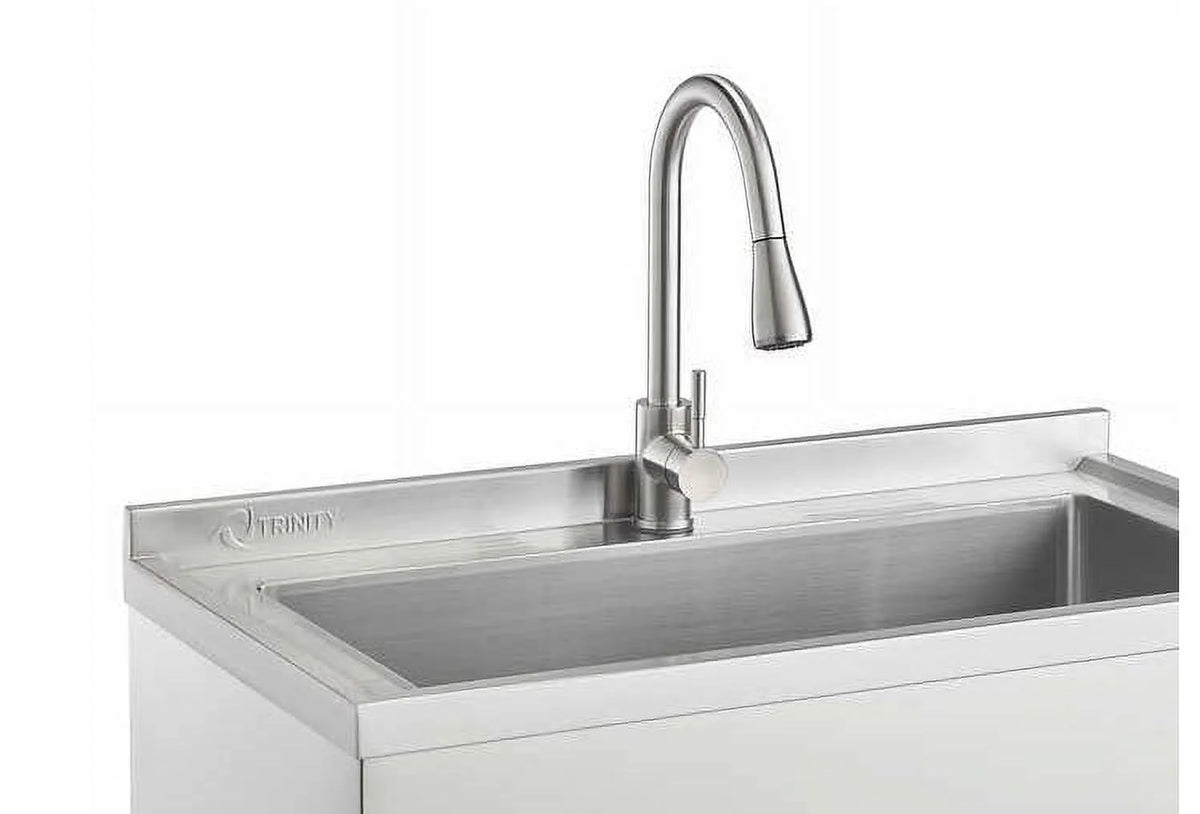 Stainless Steel Single Bowl Utility Sink with Pull-Out Faucet A793