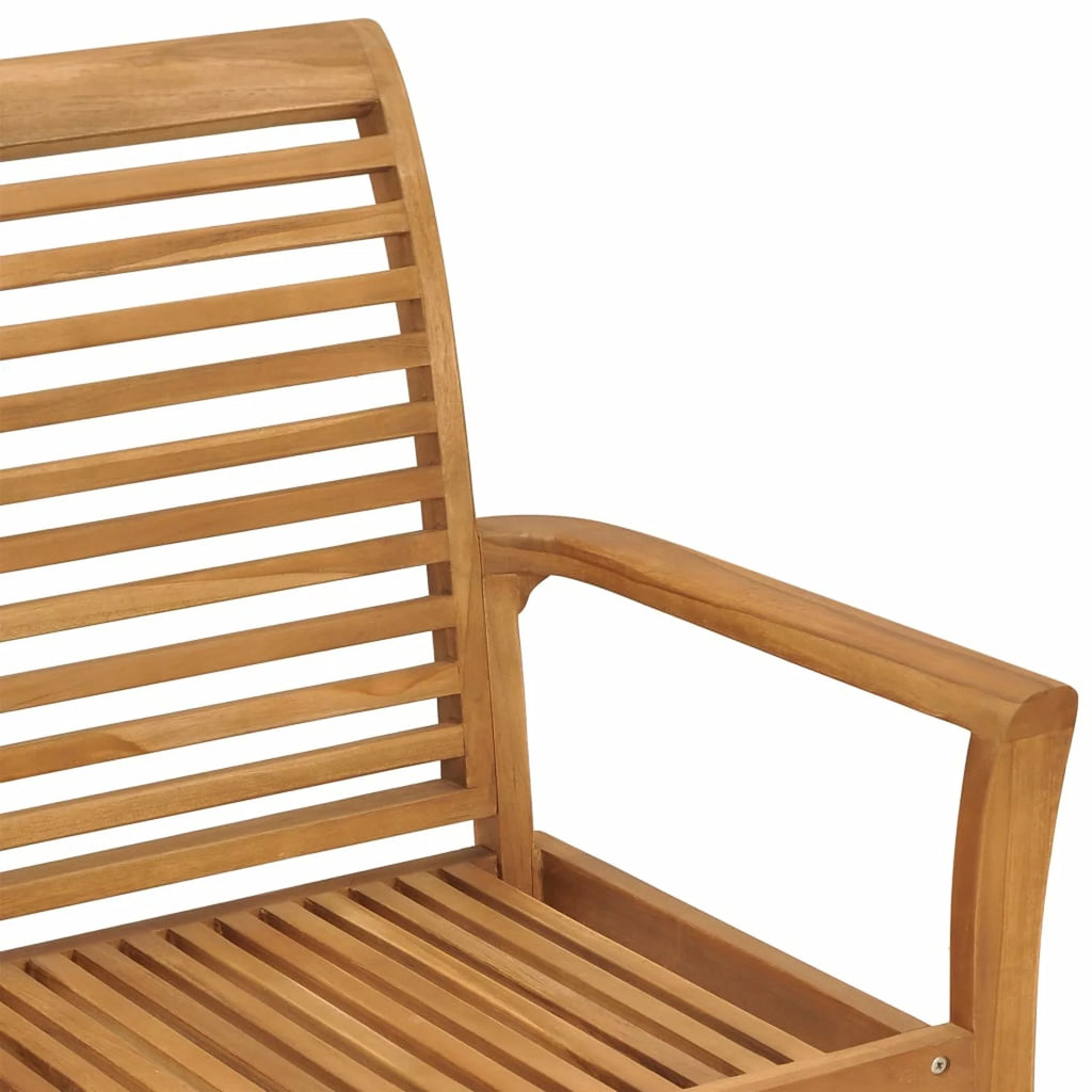 Teak Wood Patio Bench with Red Cushion L3093