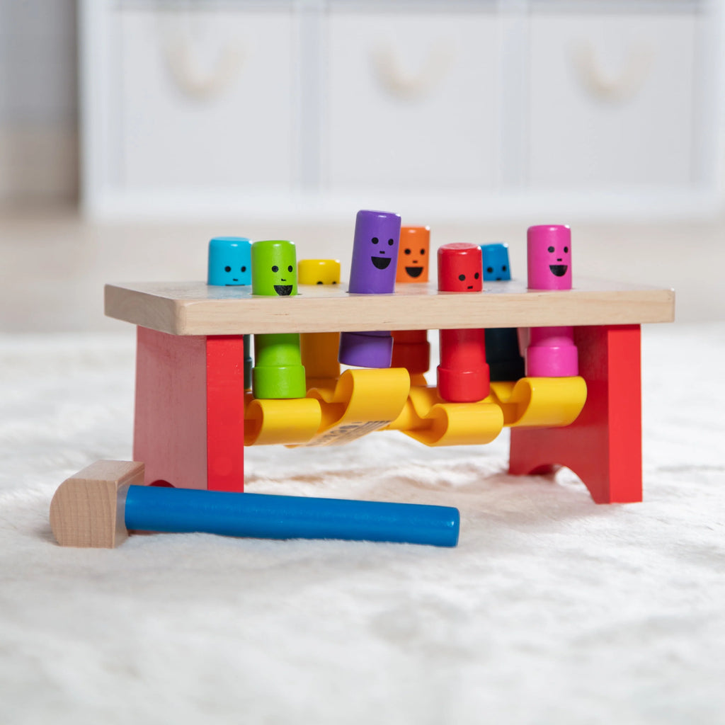 Wooden Pounding Bench Toy With Mallet P886