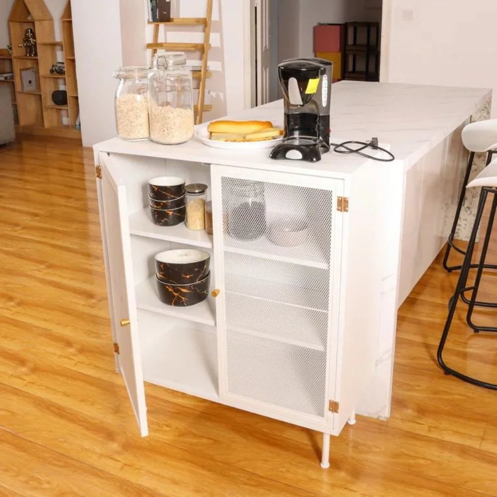 White Sideboard Buffet Cabinet with Storage B3126