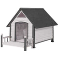 Outdoor Dog House with Porch Iron Frame M19583