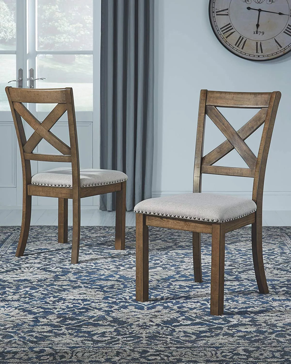 Brown Upholstered Dining Room Chair, 2 Count Y9049