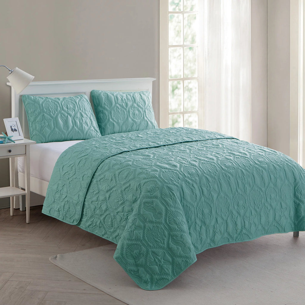 Blue 3-Piece Quilt Set, King W993839