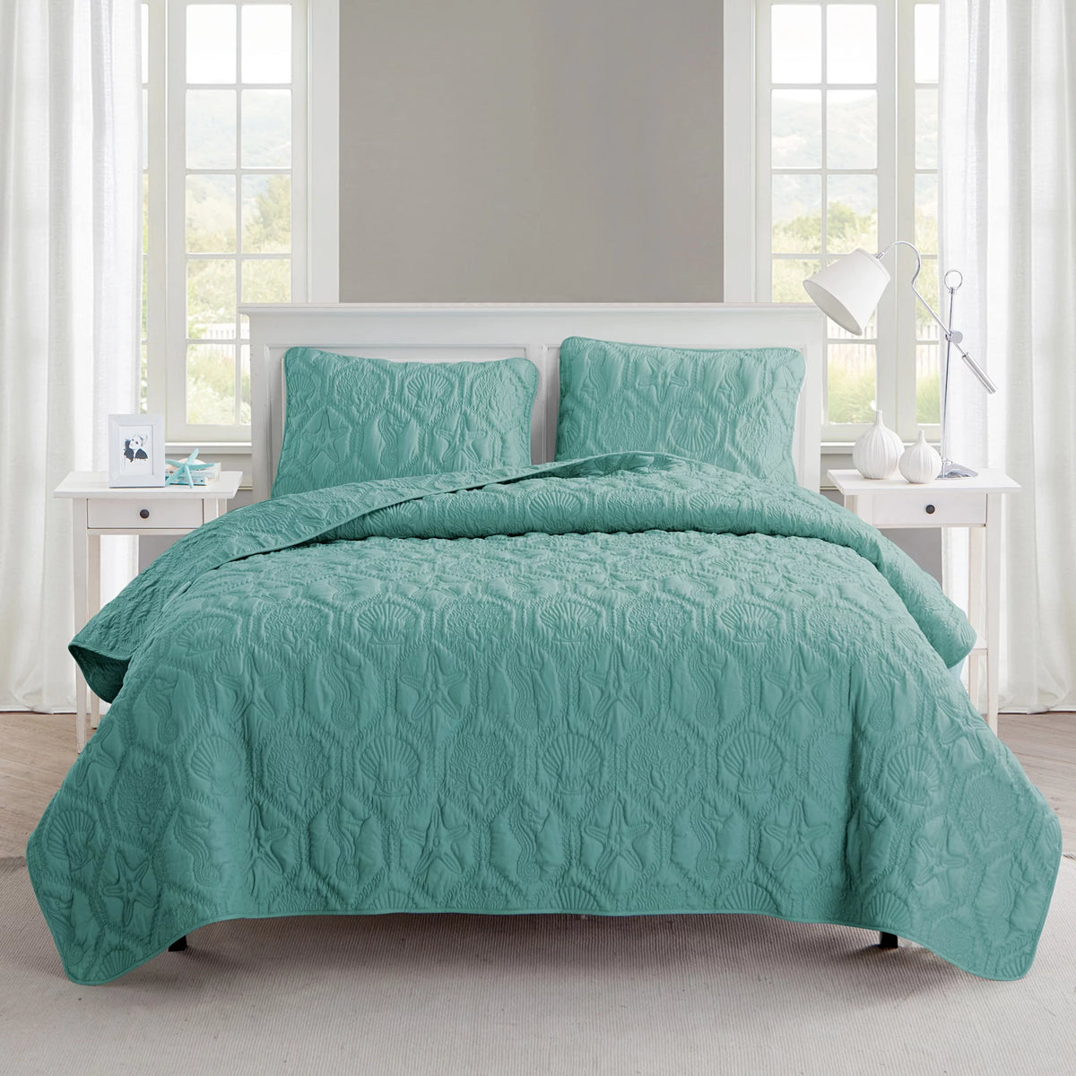 Blue 3-Piece Quilt Set, King W993839