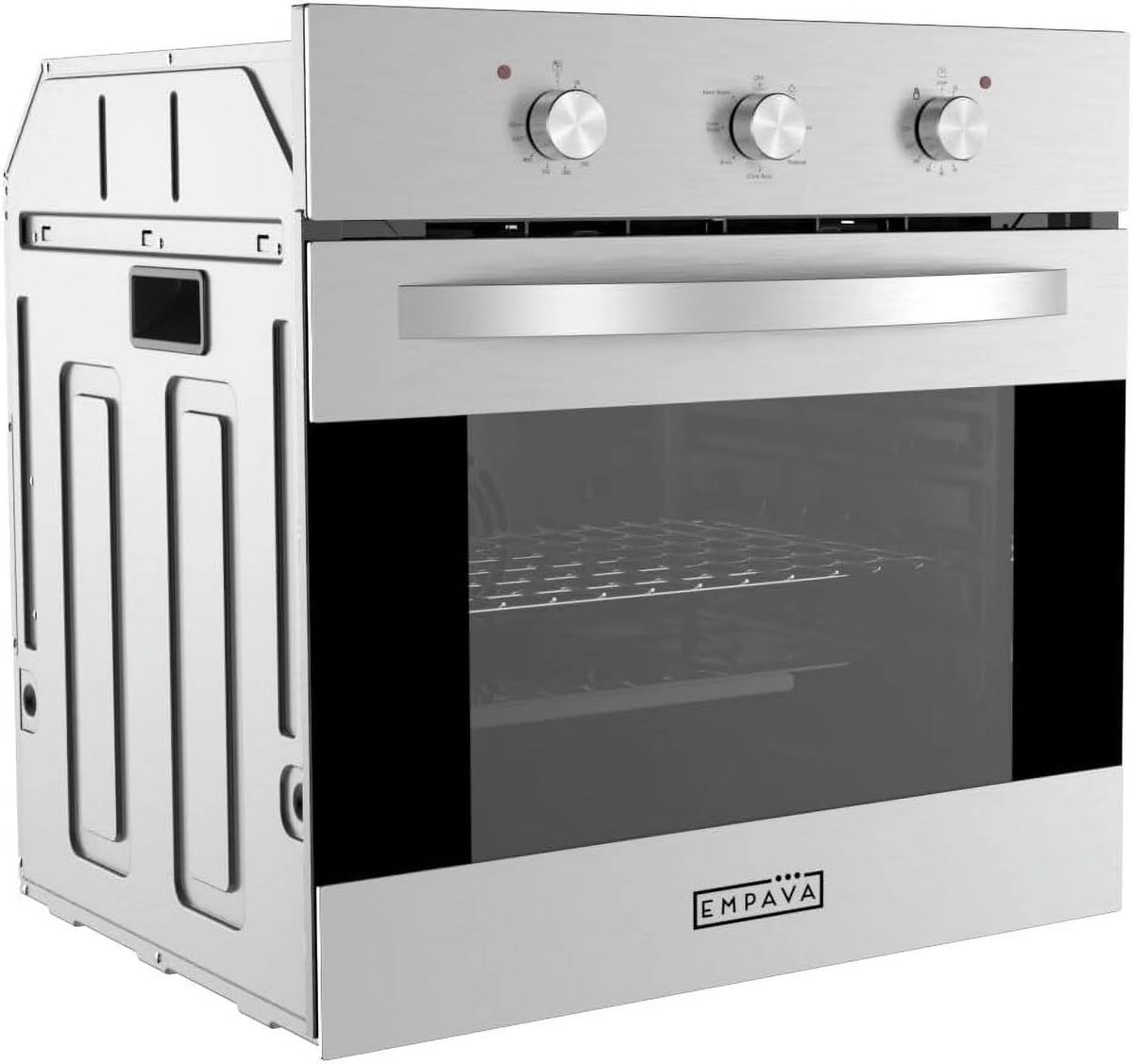 2.3 Cu. Ft. Electric Built-In Single Wall Oven in Black/Silver Tempered Glass P799
