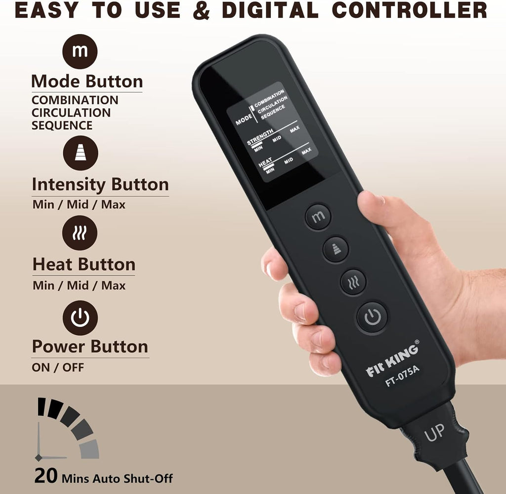 Leg Massager with Heat for Circulation - Foot Calf Thigh Full Leg Compression Massager H68364