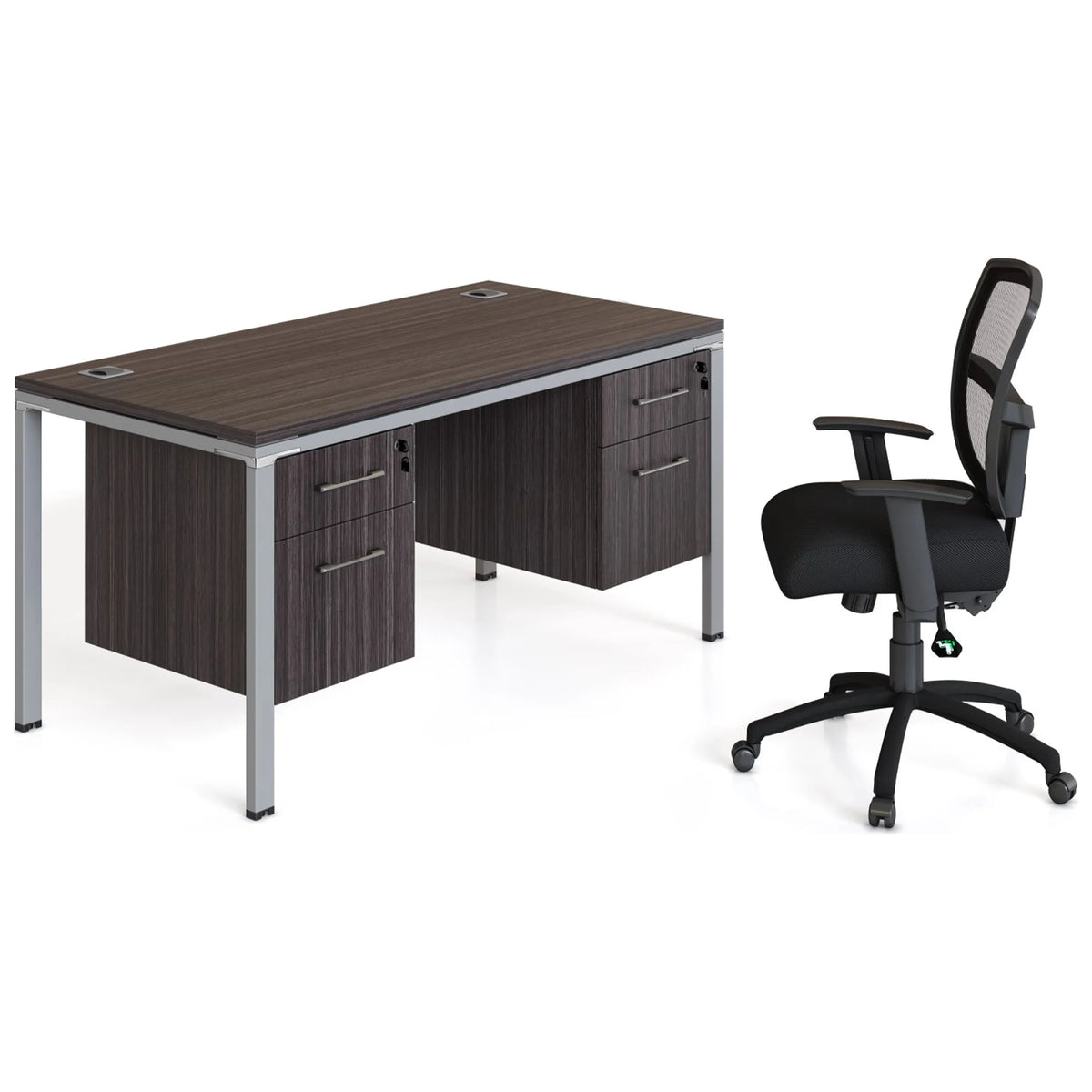Single Desk with 2 Pedestals, 71" x 30" Desk Top V24862