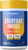 90 Count Burpless Fish Oil Supplement with Vitamin D3 X7992