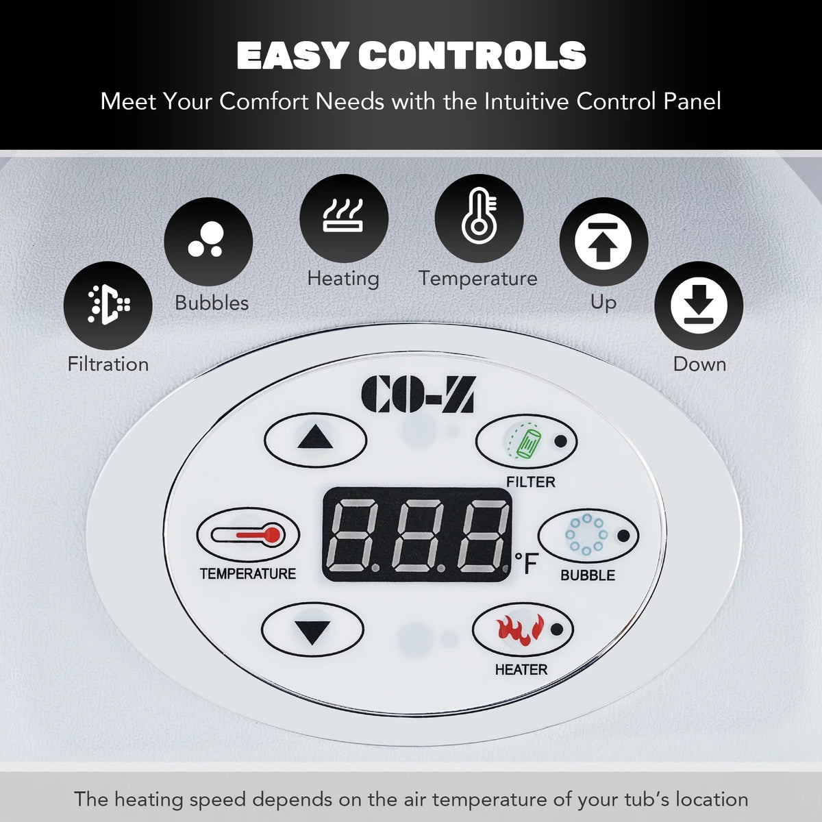 6x6ft PVC Inflatable Spa Tub with 120 Massaging Jets W416